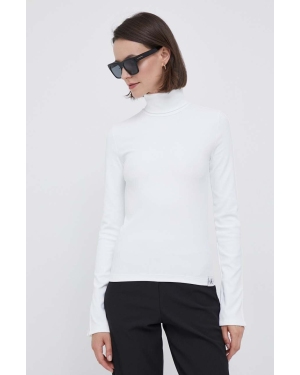 Calvin Klein Jeans longsleeve damski kolor biały z golfem