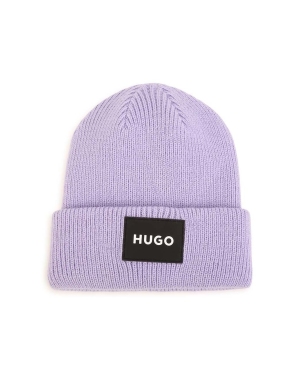 HUGO czapka dziecięca kolor fioletowy