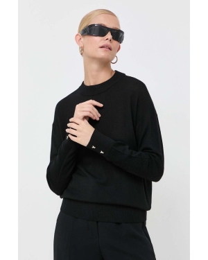 Patrizia Pepe sweter wełniany damski kolor czarny lekki