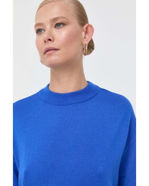 Patrizia Pepe sweter wełniany damski kolor niebieski lekki