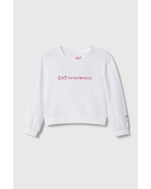 EA7 Emporio Armani bluza dziecięca kolor biały z nadrukiem