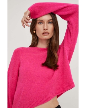 Answear Lab sweter z wełną X kolekcja limitowana NO SHAME kolor różowy lekki