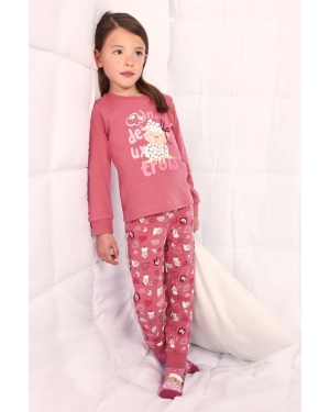 Mayoral piżama dziecięca kolor różowy wzorzysta