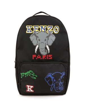 Kenzo Kids plecak dziecięcy kolor czarny duży z nadrukiem