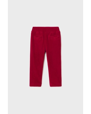 Mayoral spodnie sztruksowe dziecięce kolor czerwony gładkie