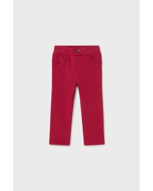 Mayoral spodnie niemowlęce kolor czerwony gładkie