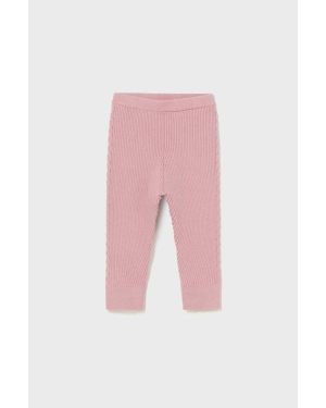 Mayoral legginsy niemowlęce kolor różowy gładkie