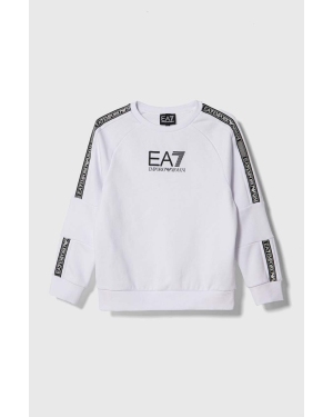 EA7 Emporio Armani bluza dziecięca kolor biały z nadrukiem