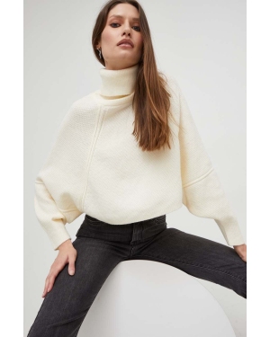 Answear Lab sweter X kolekcja limitowana NO SHAME damski kolor beżowy lekki z golfem
