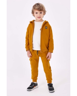 Mayoral spodnie dresowe dziecięce joggery cargo kolor pomarańczowy gładkie