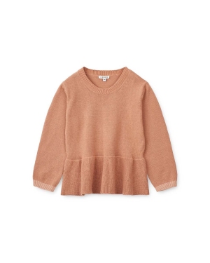 Liewood sweter bawełniany niemowlęcy kolor pomarańczowy lekki