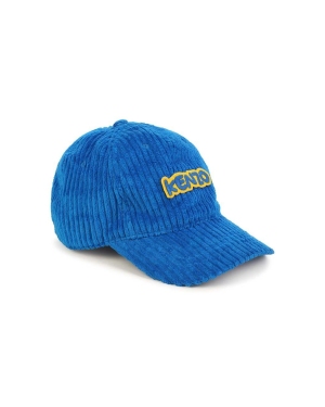 Kenzo Kids czapka z daszkiem bawełniana dziecięca kolor niebieski z aplikacją