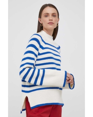 Rich & Royal sweter damski kolor niebieski z półgolfem