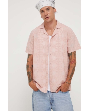 Hollister Co. koszula bawełniana męska kolor różowy regular