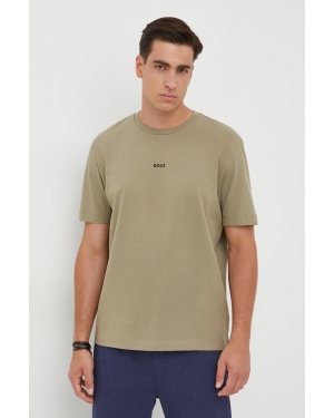 Boss Orange t-shirt męski kolor zielony gładki 50473278