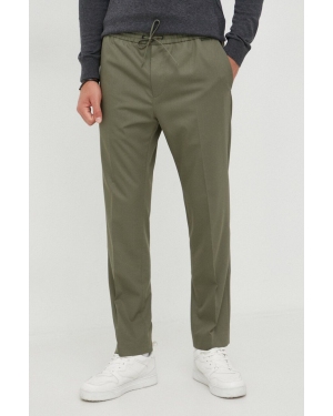 Calvin Klein spodnie męskie kolor zielony dopasowane
