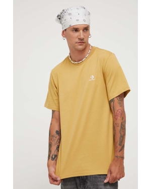 Converse t-shirt bawełniany kolor brązowy gładki