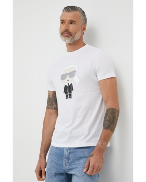Karl Lagerfeld t-shirt bawełniany 500251.755071 kolor biały z nadrukiem