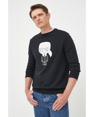 Karl Lagerfeld bluza bawełniana 500951.705071 męska kolor czarny z nadrukiem
