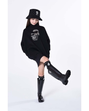 Karl Lagerfeld sukienka dziecięca kolor czarny mini prosta