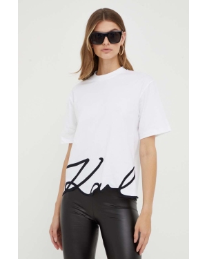 Karl Lagerfeld t-shirt bawełniany kolor biały