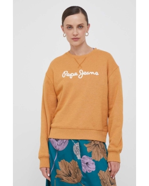 Pepe Jeans bluza damska kolor pomarańczowy z aplikacją