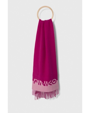 Pinko szalik wełniany kolor fioletowy wzorzysty