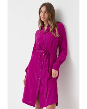 Pinko sukienka z domieszką jedwabiu kolor fioletowy mini 100126.A01P