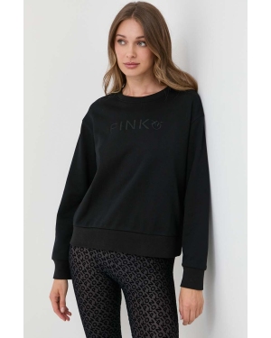 Pinko bluza bawełniana damska kolor czarny gładka