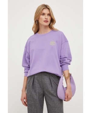 Pinko bluza bawełniana damska kolor fioletowy gładka 101831.A162