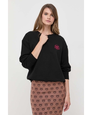 Pinko bluza bawełniana damska kolor czarny gładka 101831.A162