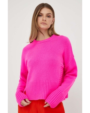 Pinko sweter wełniany damski kolor różowy ciepły