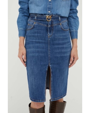 Pinko spódnica jeansowa kolor niebieski midi ołówkowa