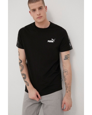 Puma t-shirt bawełniany kolor czarny z nadrukiem 84738201
