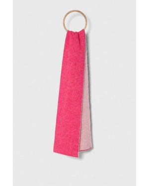 United Colors of Benetton szalik z domieszką wełny dziecięcy kolor różowy gładki
