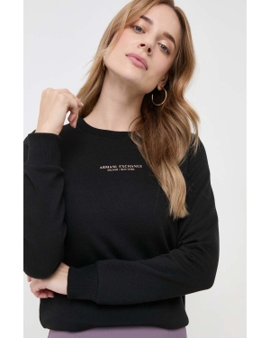 Armani Exchange bluza damska kolor czarny z nadrukiem