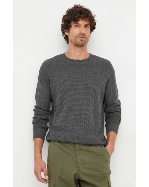 Sisley sweter z domieszką wełny męski kolor szary lekki