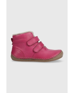 Froddo buty zimowe skórzane dziecięce kolor różowy