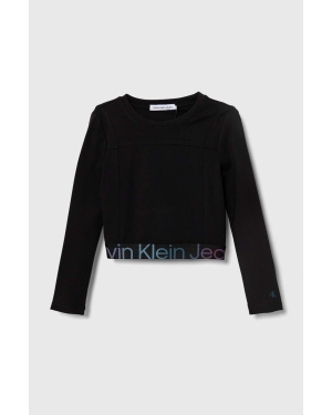 Calvin Klein Jeans longsleeve dziecięcy kolor czarny