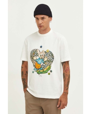 PS Paul Smith t-shirt bawełniany kolor beżowy z nadrukiem