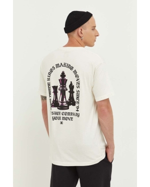 DC t-shirt bawełniany kolor beżowy z nadrukiem