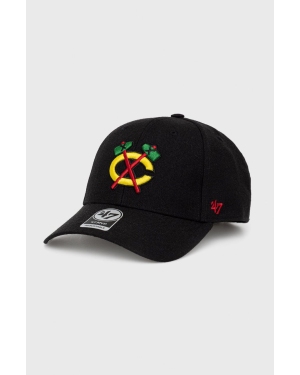 47 brand czapka z domieszką wełny Chciago Blackshawks kolor czarny z aplikacją