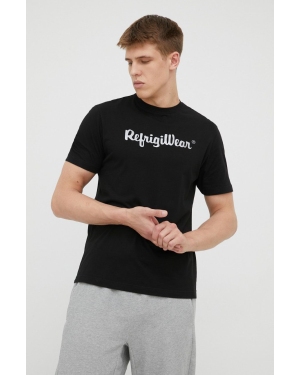 RefrigiWear t-shirt bawełniany kolor czarny z nadrukiem