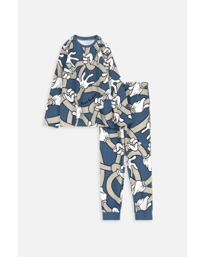 Coccodrillo piżama bawełniana dziecięca x Looney Tunes kolor niebieski wzorzysta