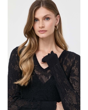 Twinset sweter z domieszką wełny damski kolor czarny lekki