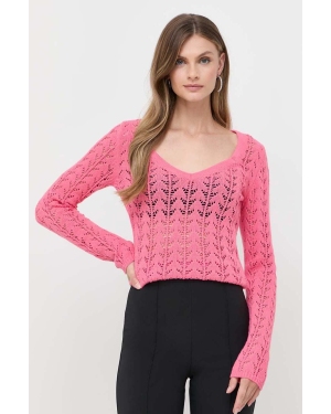 Twinset sweter z domieszką kaszmiru kolor różowy lekki
