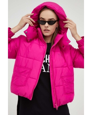 Moschino Jeans kurtka damska kolor różowy zimowa