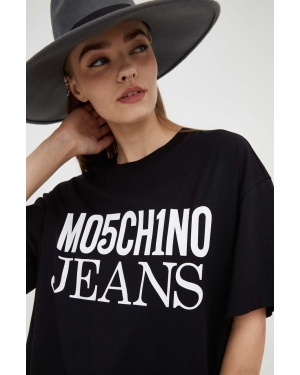 Moschino Jeans t-shirt bawełniany kolor czarny