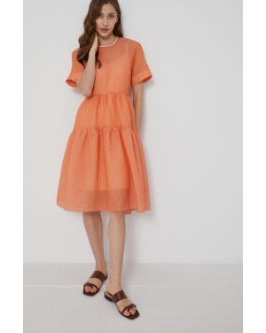 Victoria Victoria Beckham Sukienka kolor pomarańczowy mini rozkloszowana