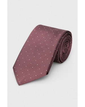 BOSS krawat jedwabny kolor bordowy